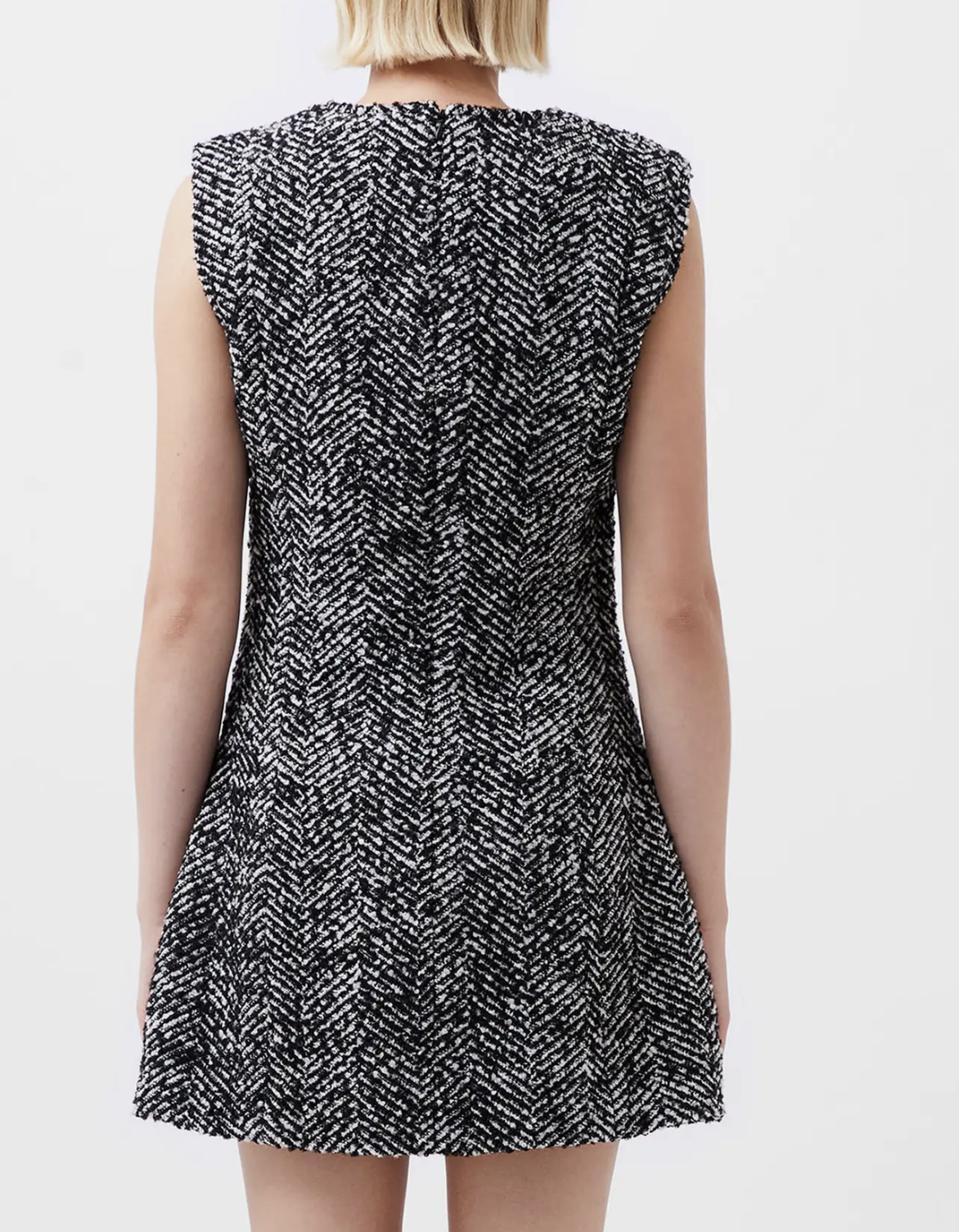 Chantelle Herringbone Dress in Black and White