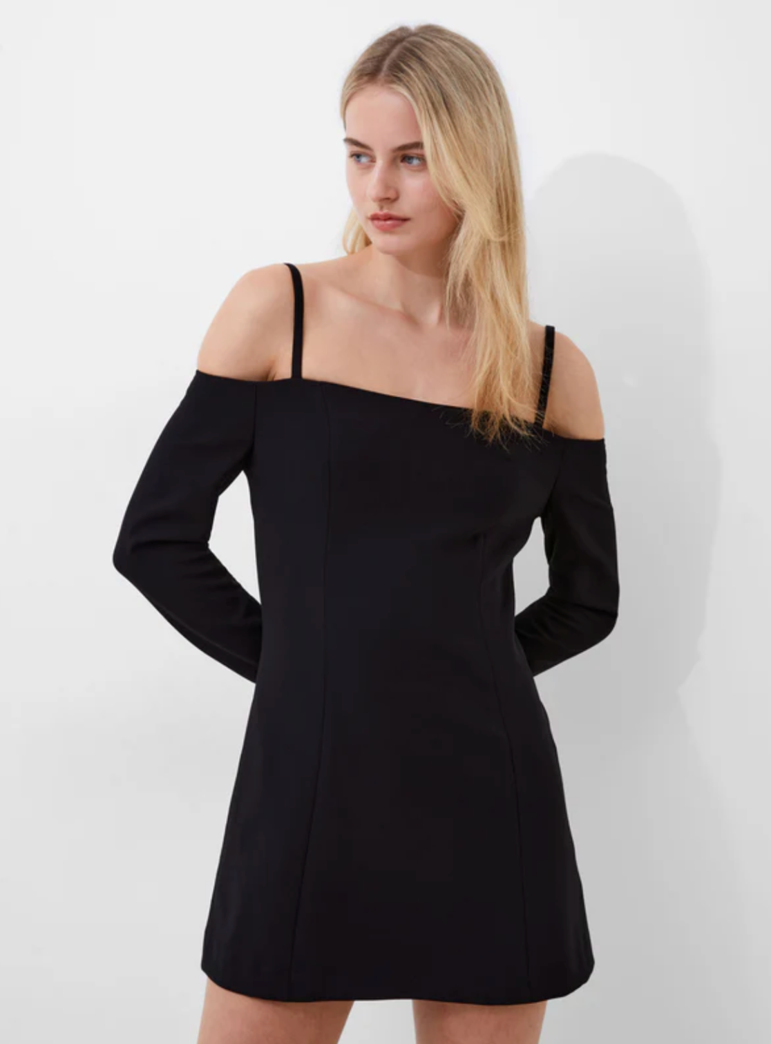 FINAL SALE Whisper Off the Shoulder Dress in Black