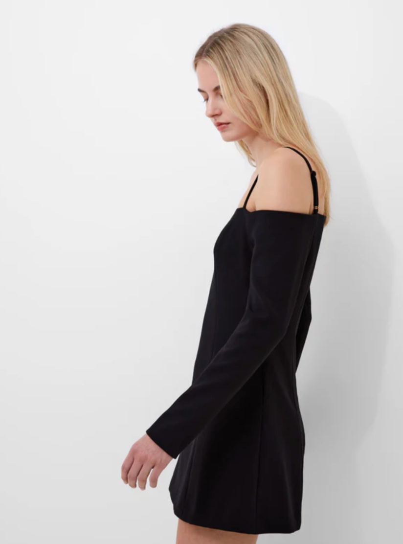 FINAL SALE Whisper Off the Shoulder Dress in Black