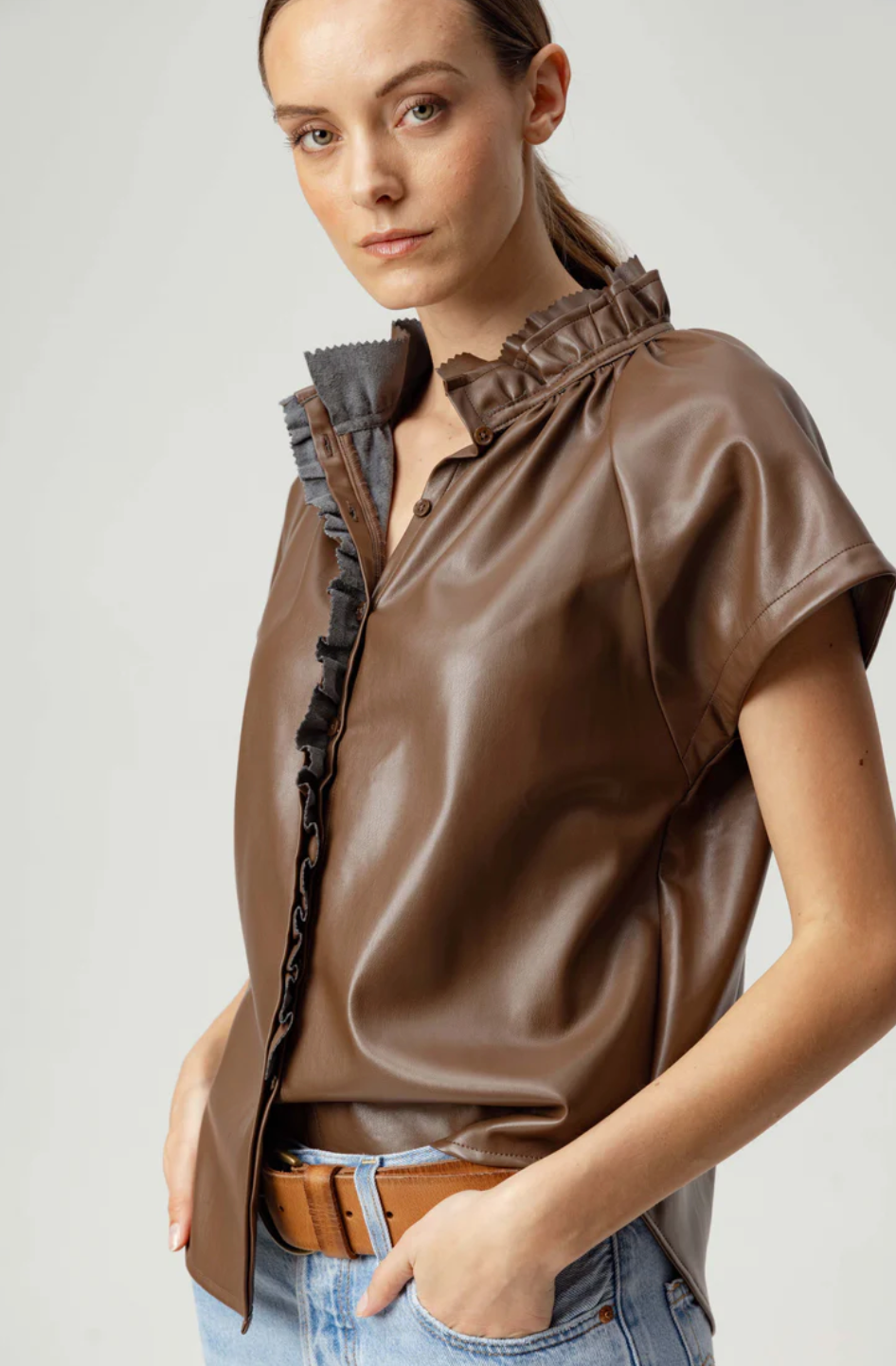 Leora Top in Chocolate