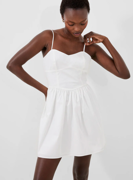 FINAL SALE Florida Strappy Flared Dress in Summer White