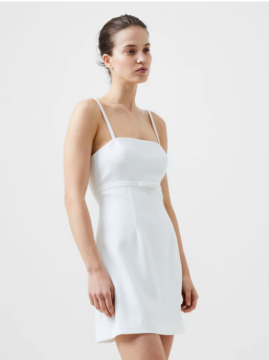 FINAL SALE- Whisper Ruth Bow Dress in Summer White