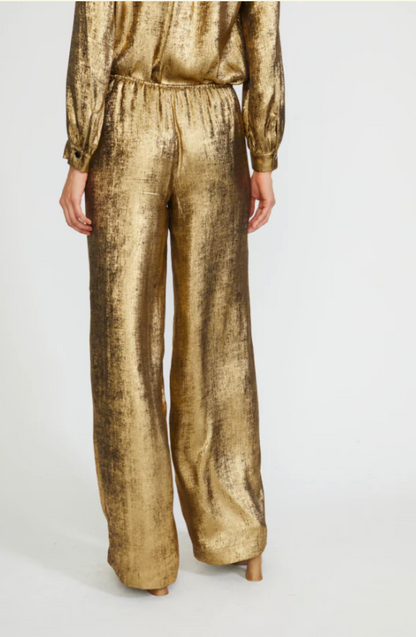 Brighton Drawstring Wide Leg Pants in Gold