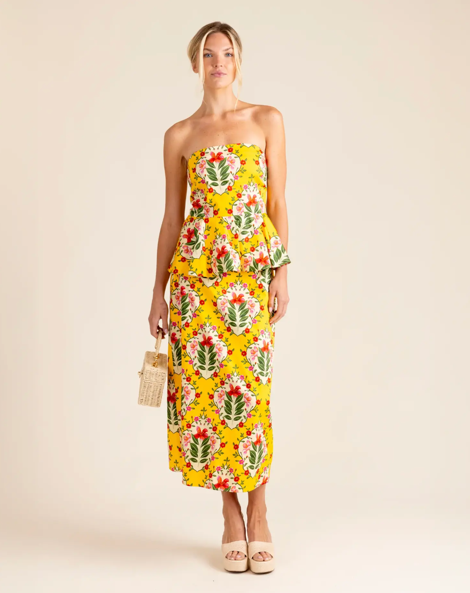 Maggie Skirt in Yellow Bouquet