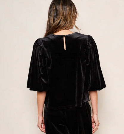 Minori Top in Black Velvet