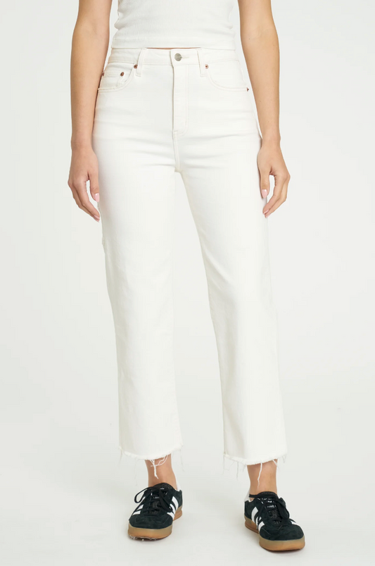 FINAL SALE- Sundaze Utility Crop High Rise Straight Crop in Cream