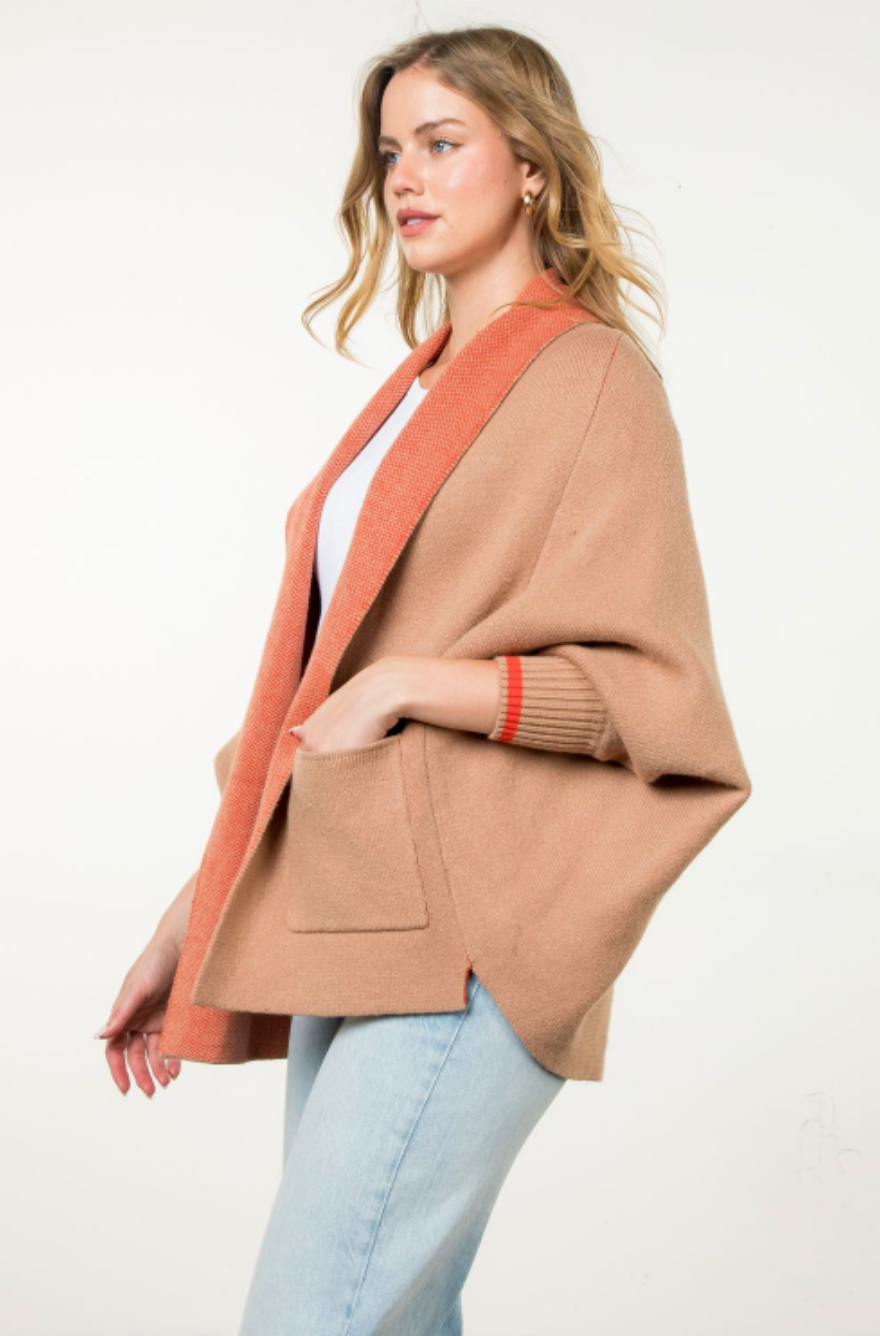 Taylor Solid Knit Heart Cardigan