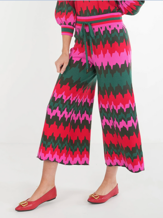 Teddy Crop Trouser in Ruby Ripple