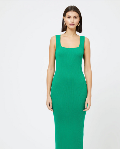 Kelly Square Neck Dress in Green