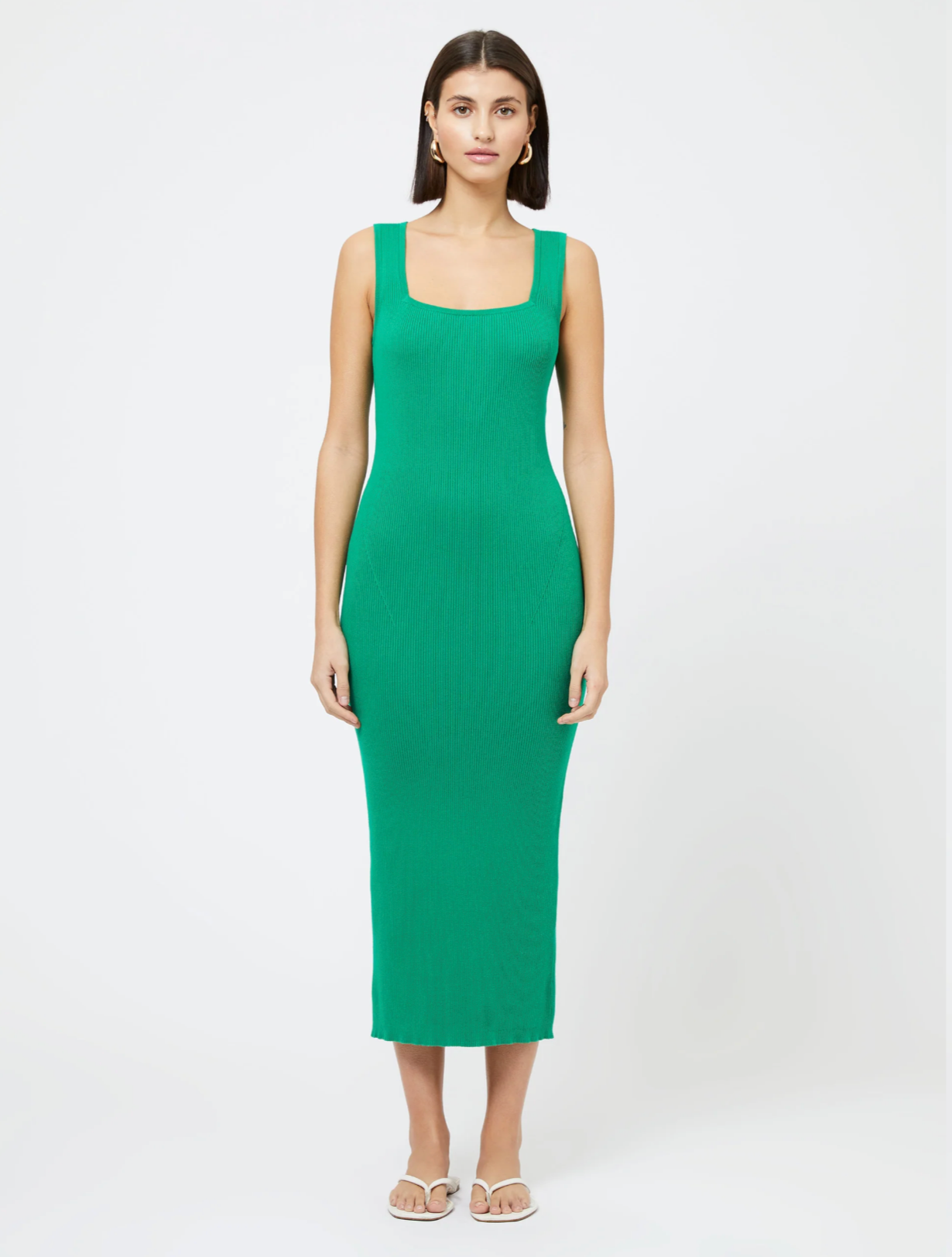 Kelly Square Neck Dress in Green