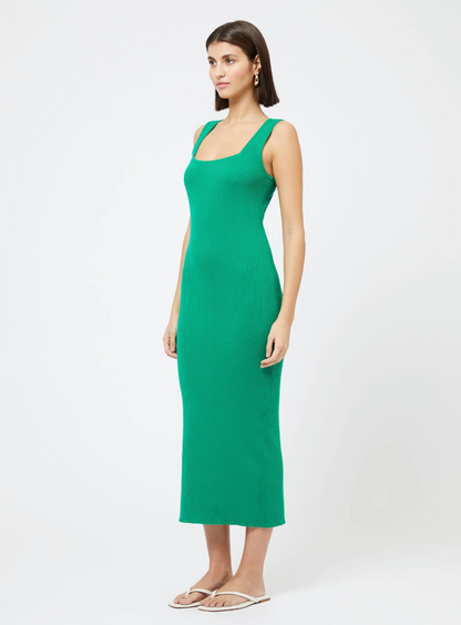 Kelly Square Neck Dress in Green