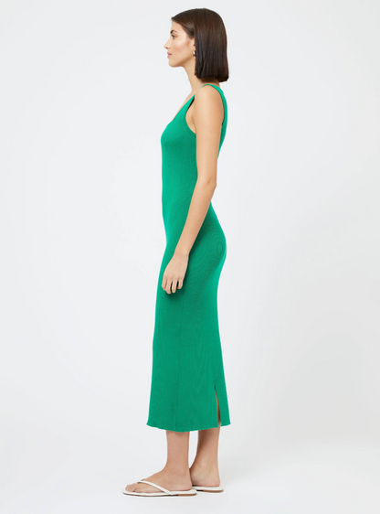 Kelly Square Neck Dress in Green