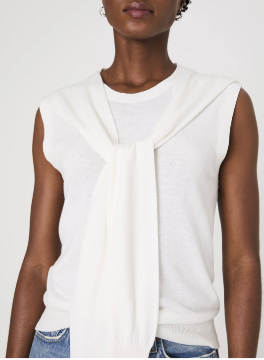 Bella Cashmere Sleeveless Top in Cream