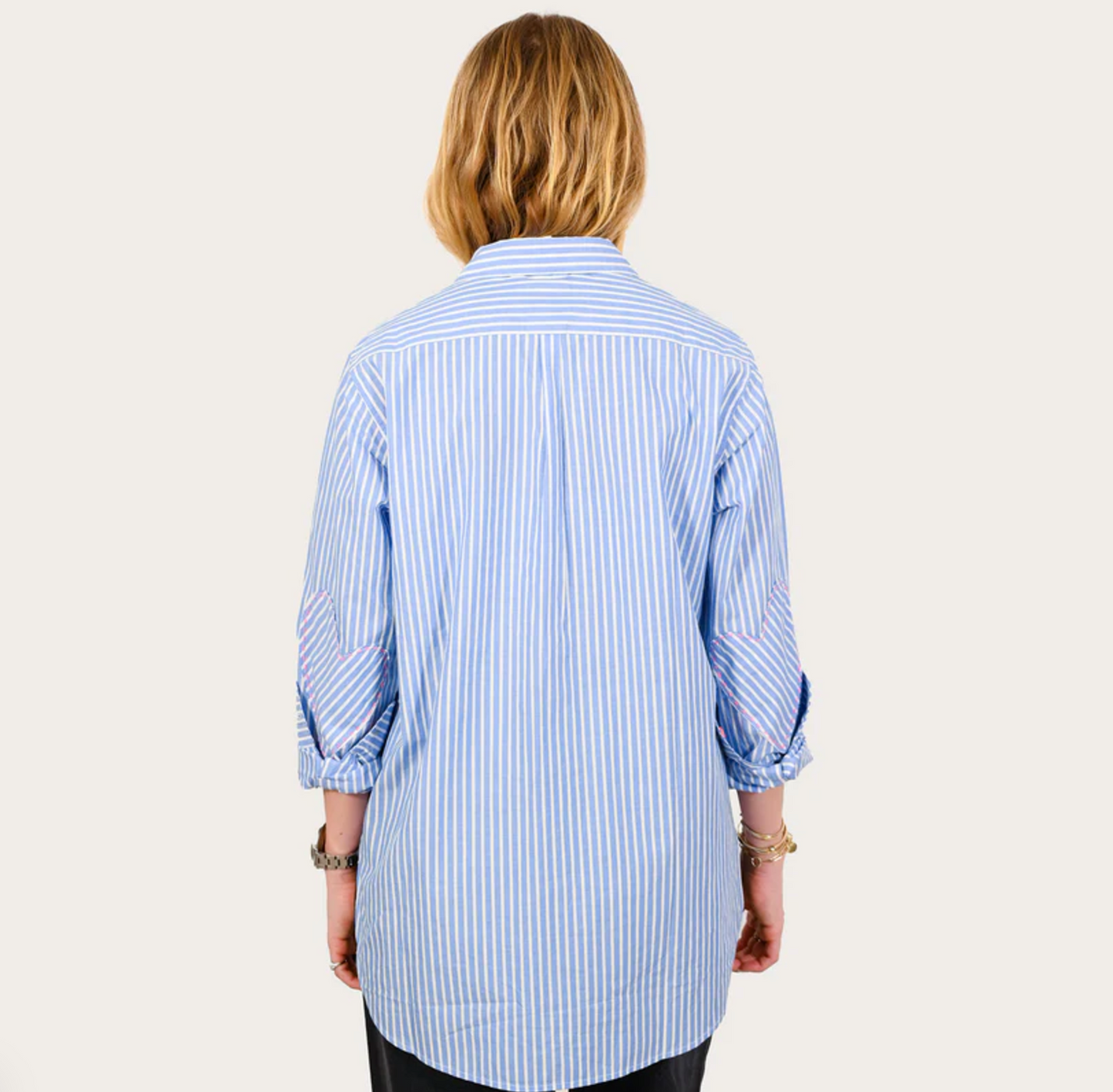 Mia Shirt Stripe in Blue/White