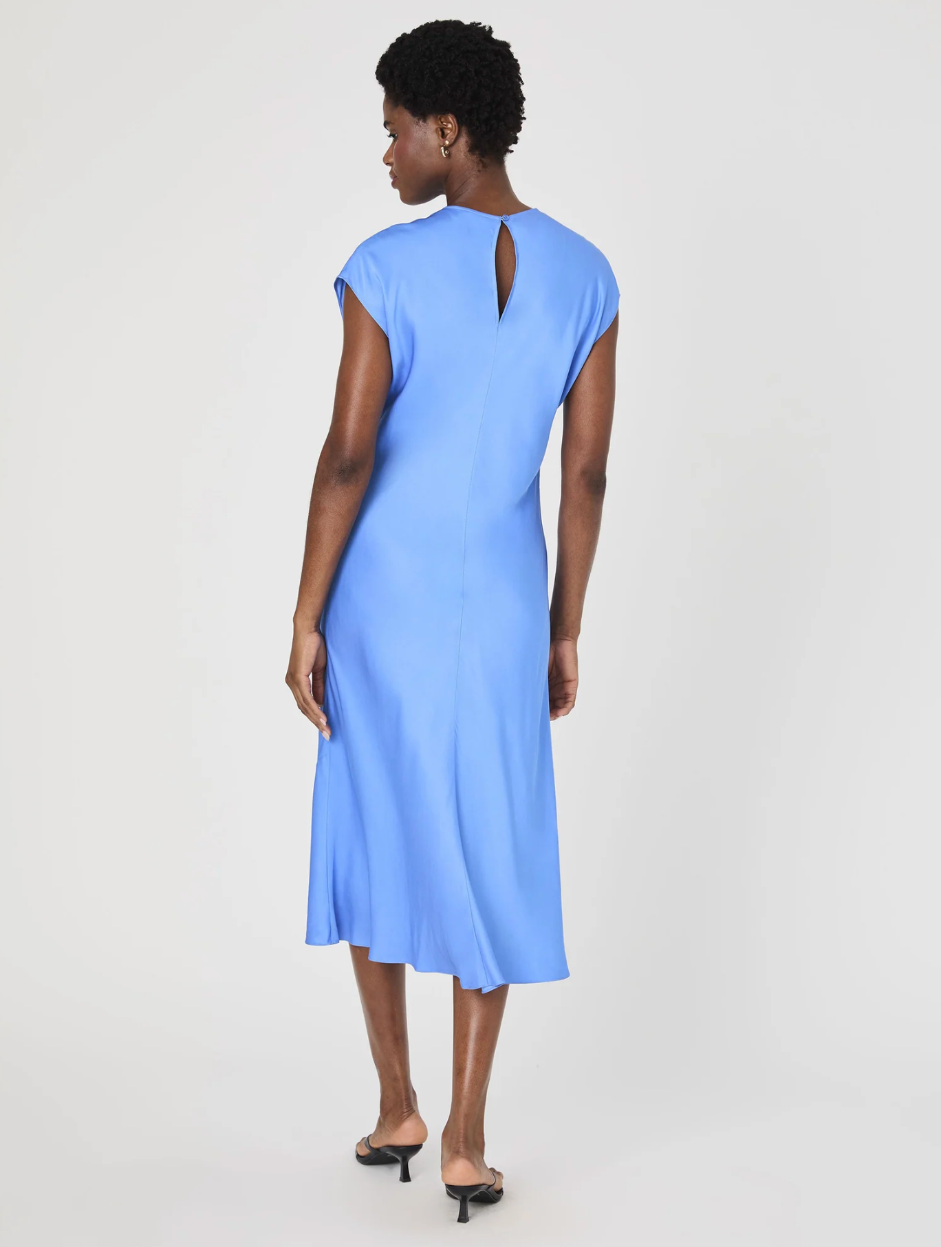 Ennis Satin Column Midi Dress in Ultramarine