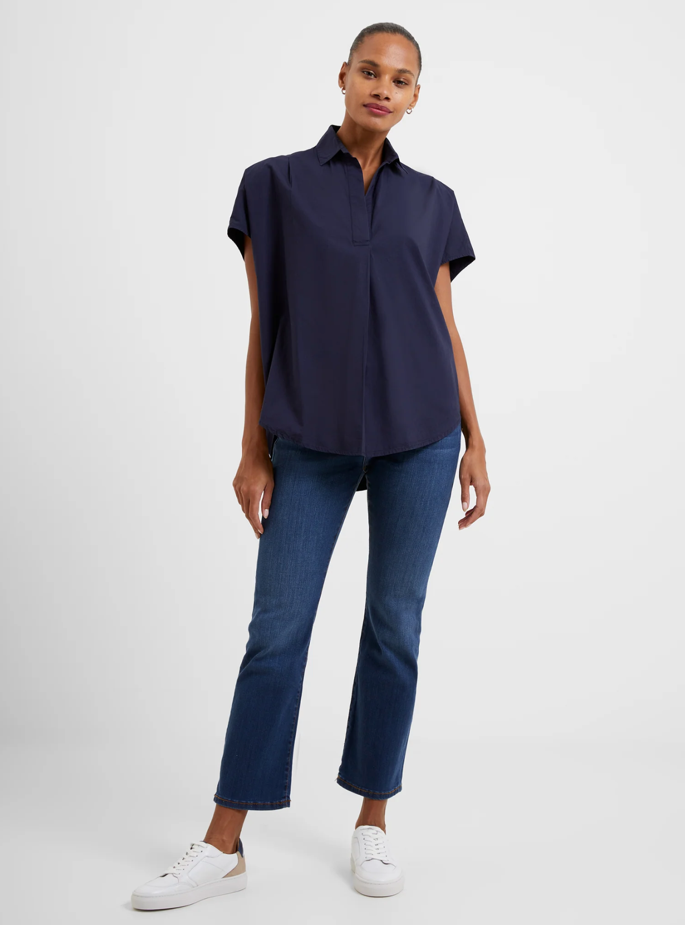 Cele Rhodes Poplin Shirt in Marine