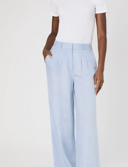 Birdie Linen Trousers in Blue