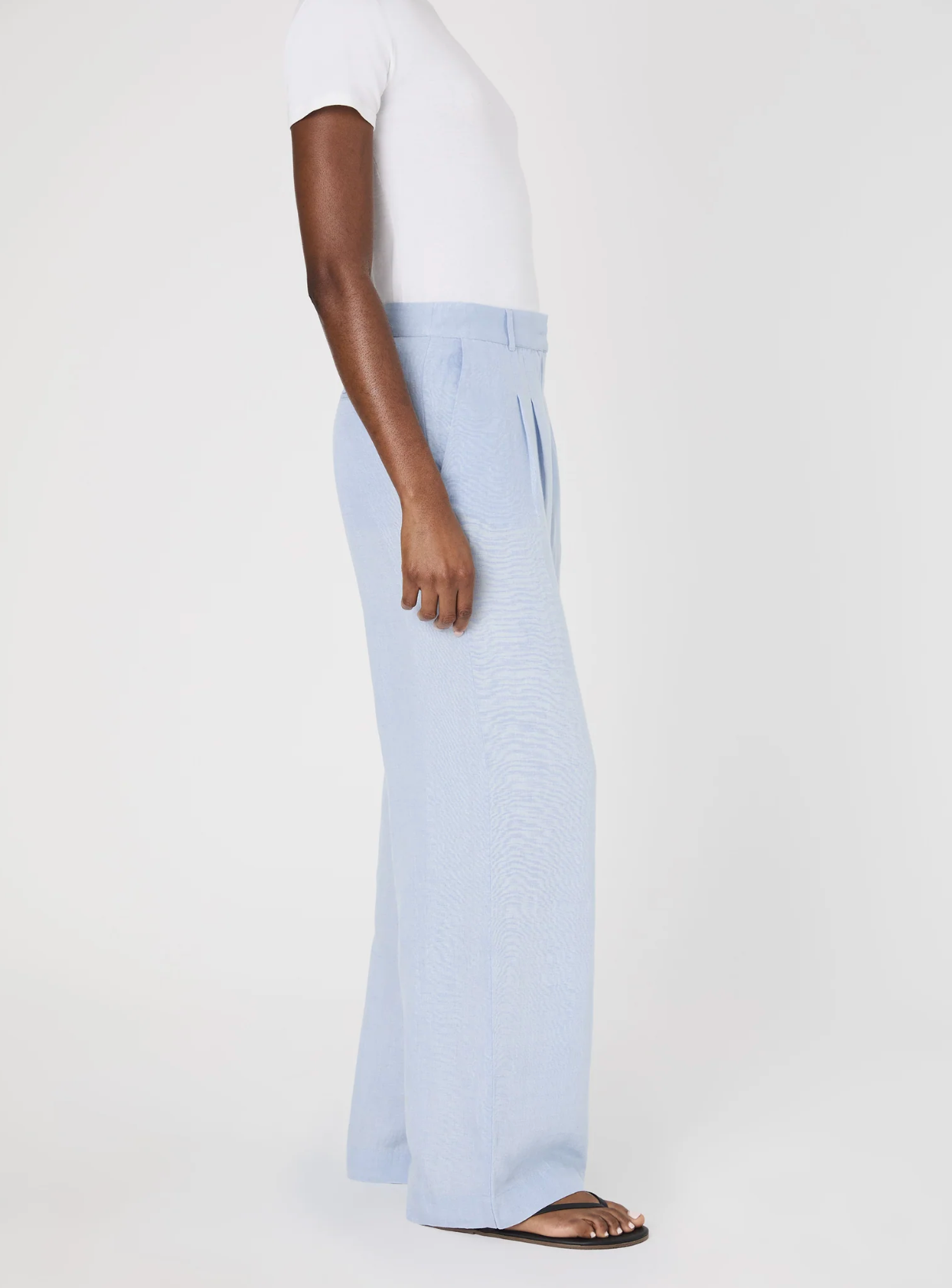 Birdie Linen Trousers in Blue