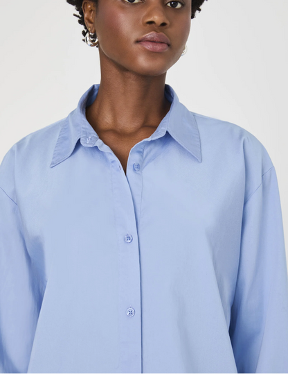 Alexis Cotton Shirt in Oxford Blue