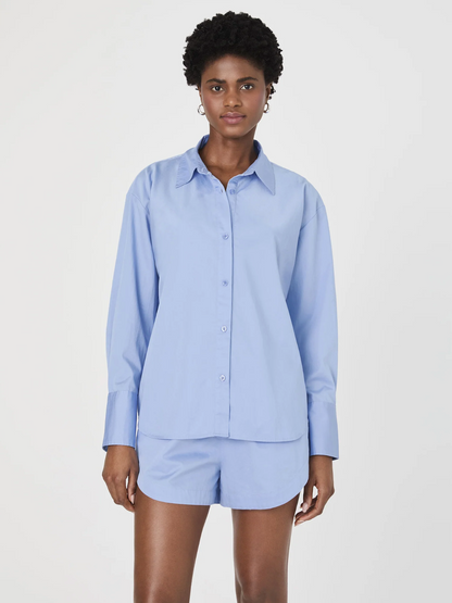 Alexis Cotton Shirt in Oxford Blue