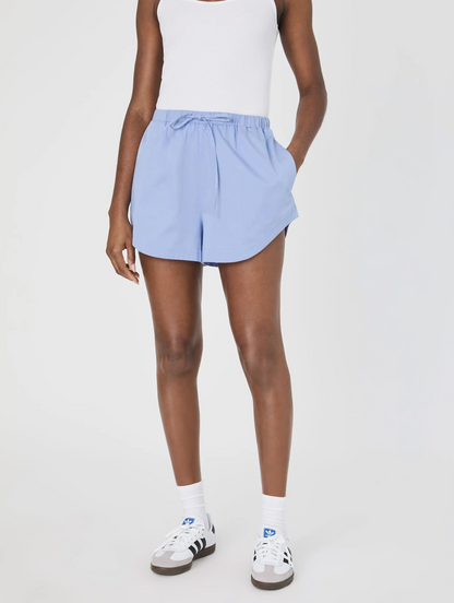 Alexis Cotton Drawstring Shorts in Oxford Blue