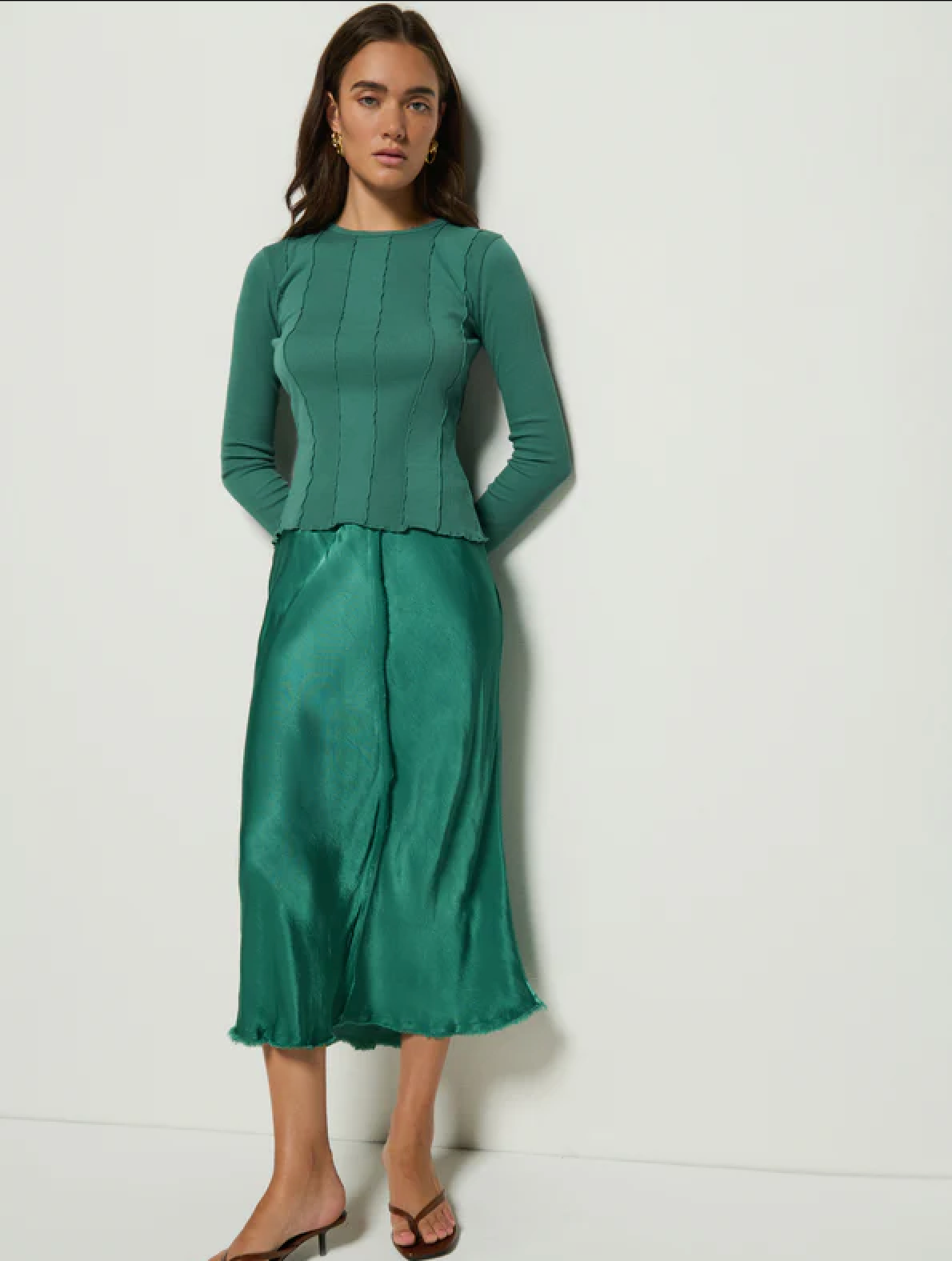 Lola Seamed Skirt in Spruce