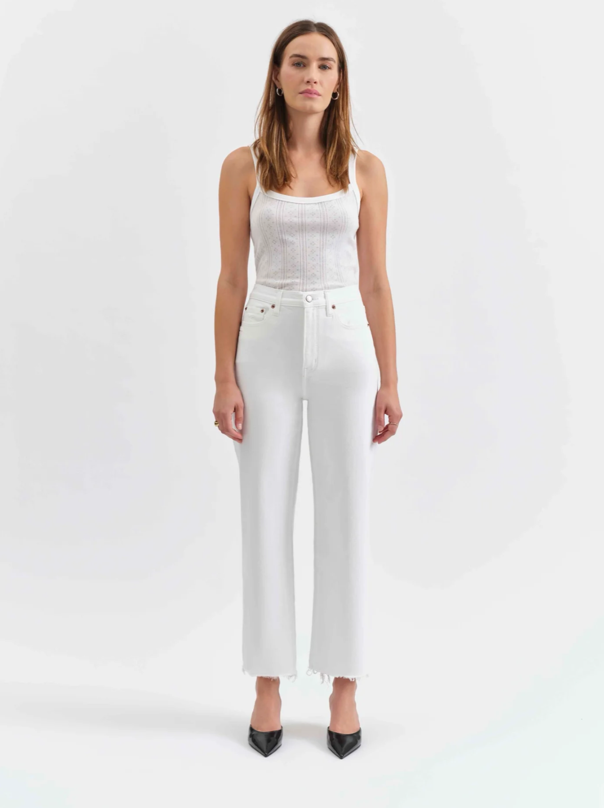 Shy Girl High Rise Crop Flare in Lamb Vintage