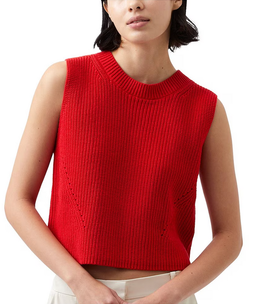 Sleeveless Crew Neck in Mars Red