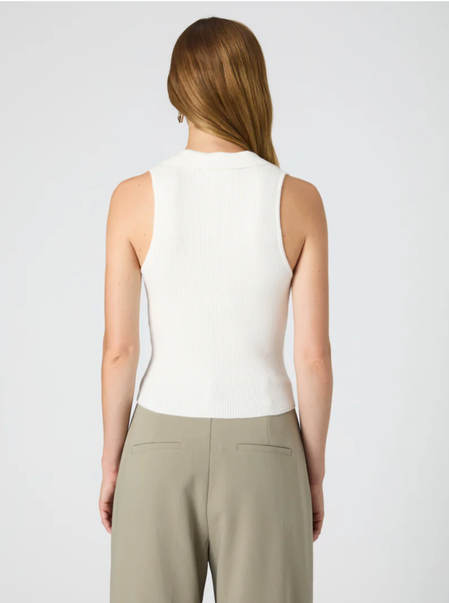 FINAL SALE V-Neck Sleeveless Top in White