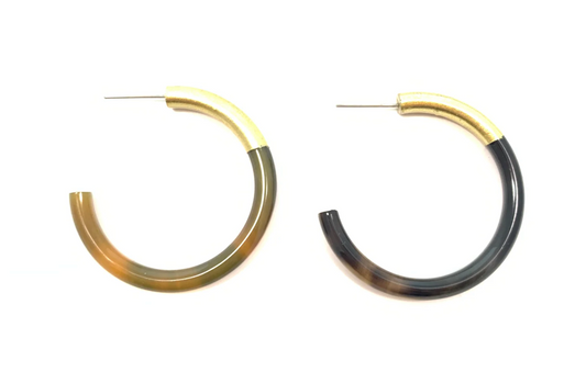 Lizzie Dark Horn Hoop Earring