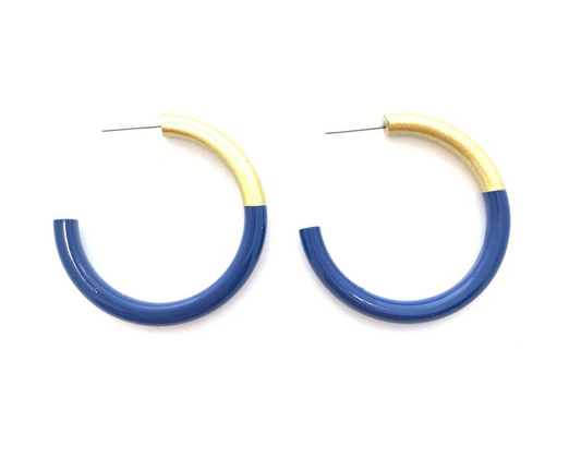 Elizabeth Large Hoop Earring in Midnight Navy