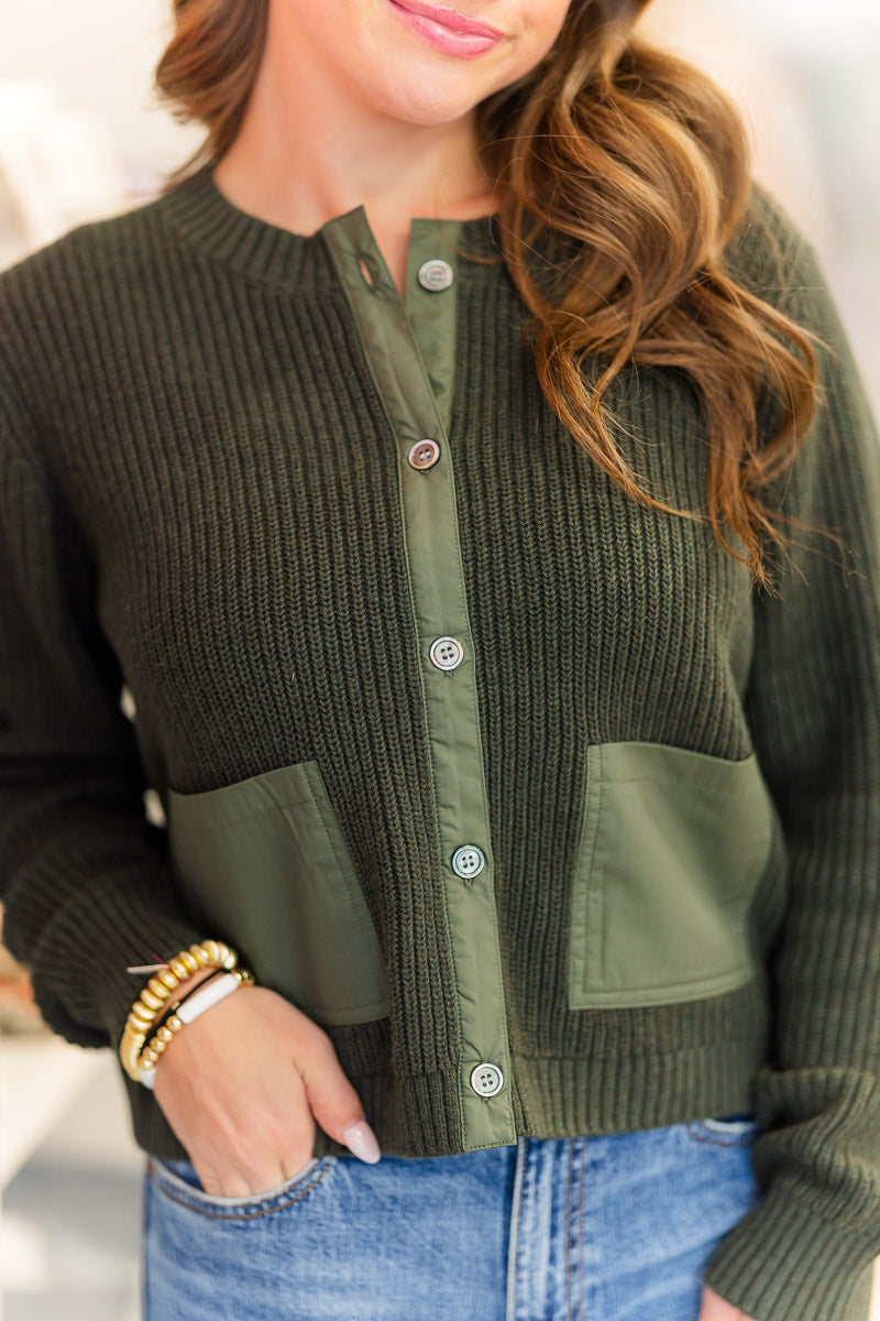 Nylon Pocket Cardie in Military