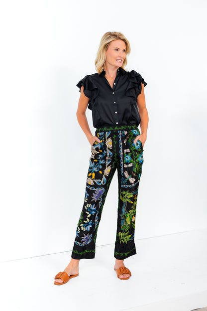 Winter Garden Black Pajama Pants