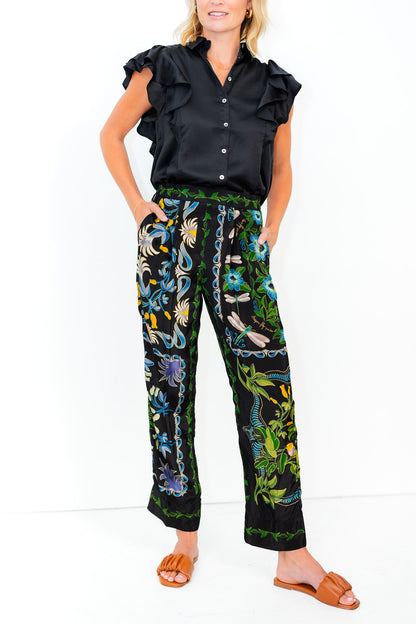 Winter Garden Black Pajama Pants