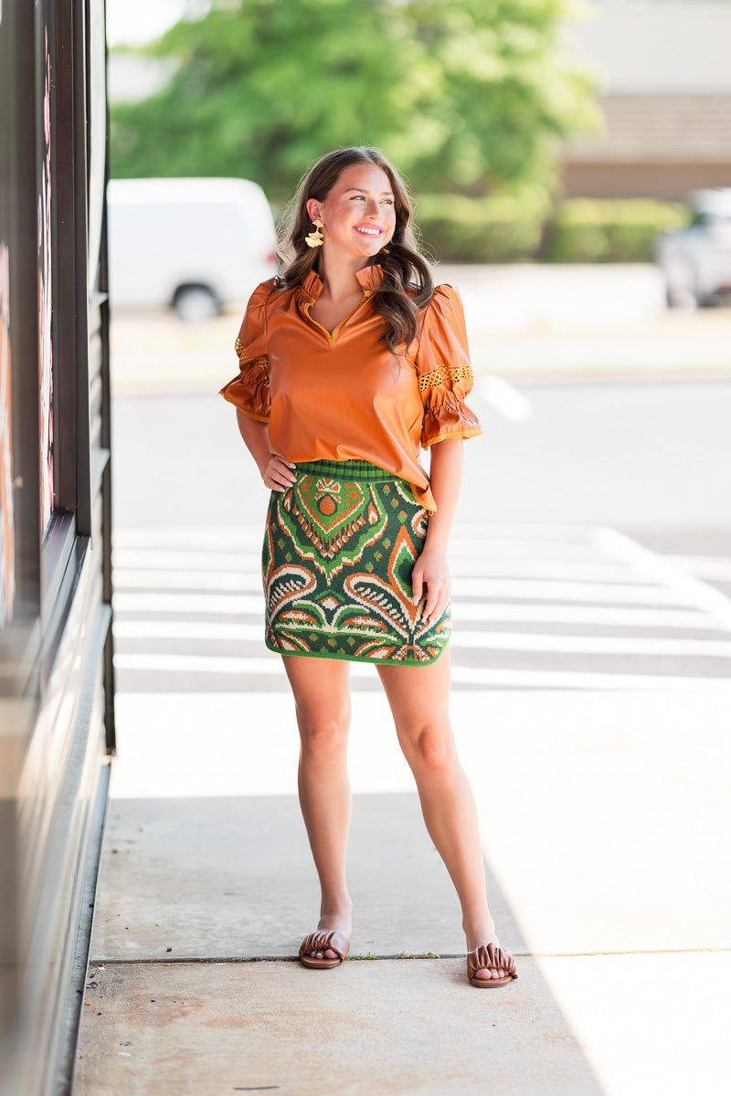 Pineapple Ikat Knit Skirt