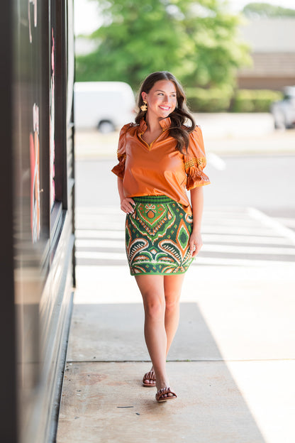 Pineapple Ikat Knit Skirt