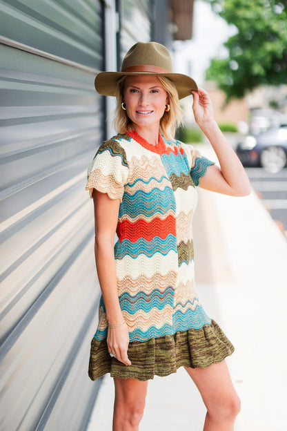 Bernadette Sweater Dress in Autumn Wave