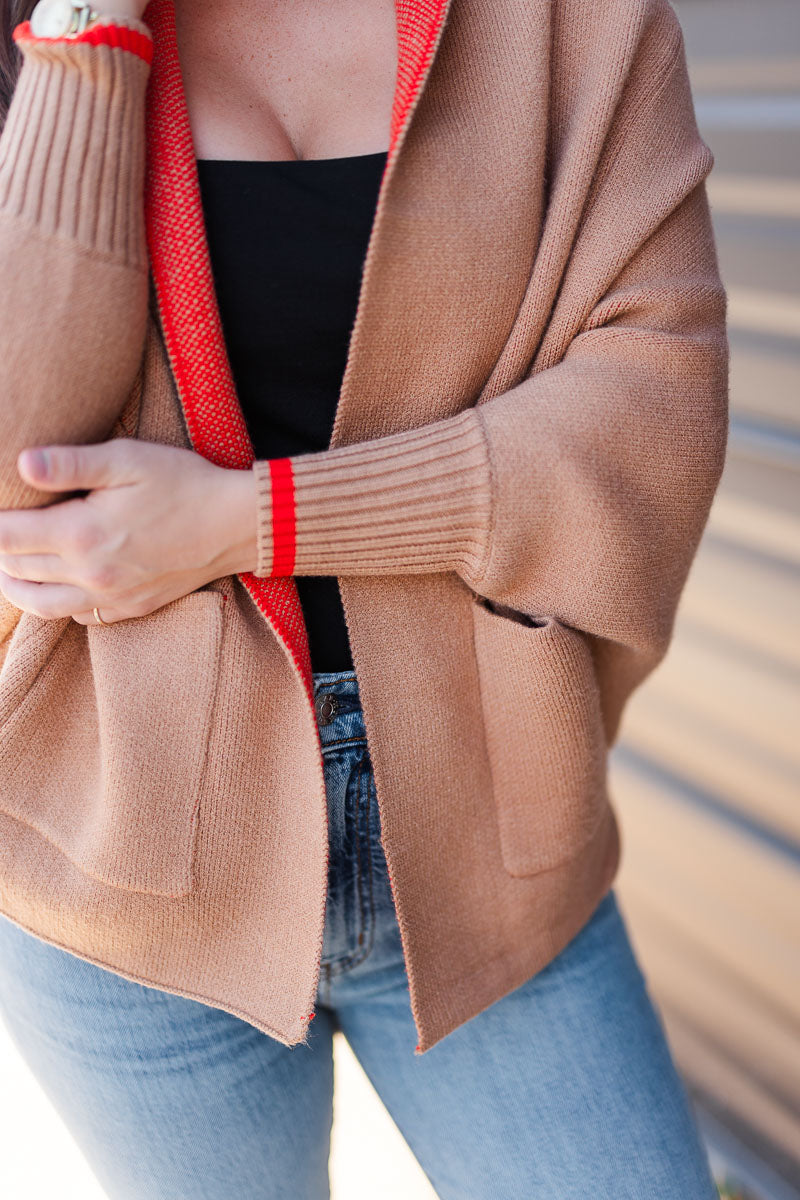 Taylor Solid Knit Heart Cardigan