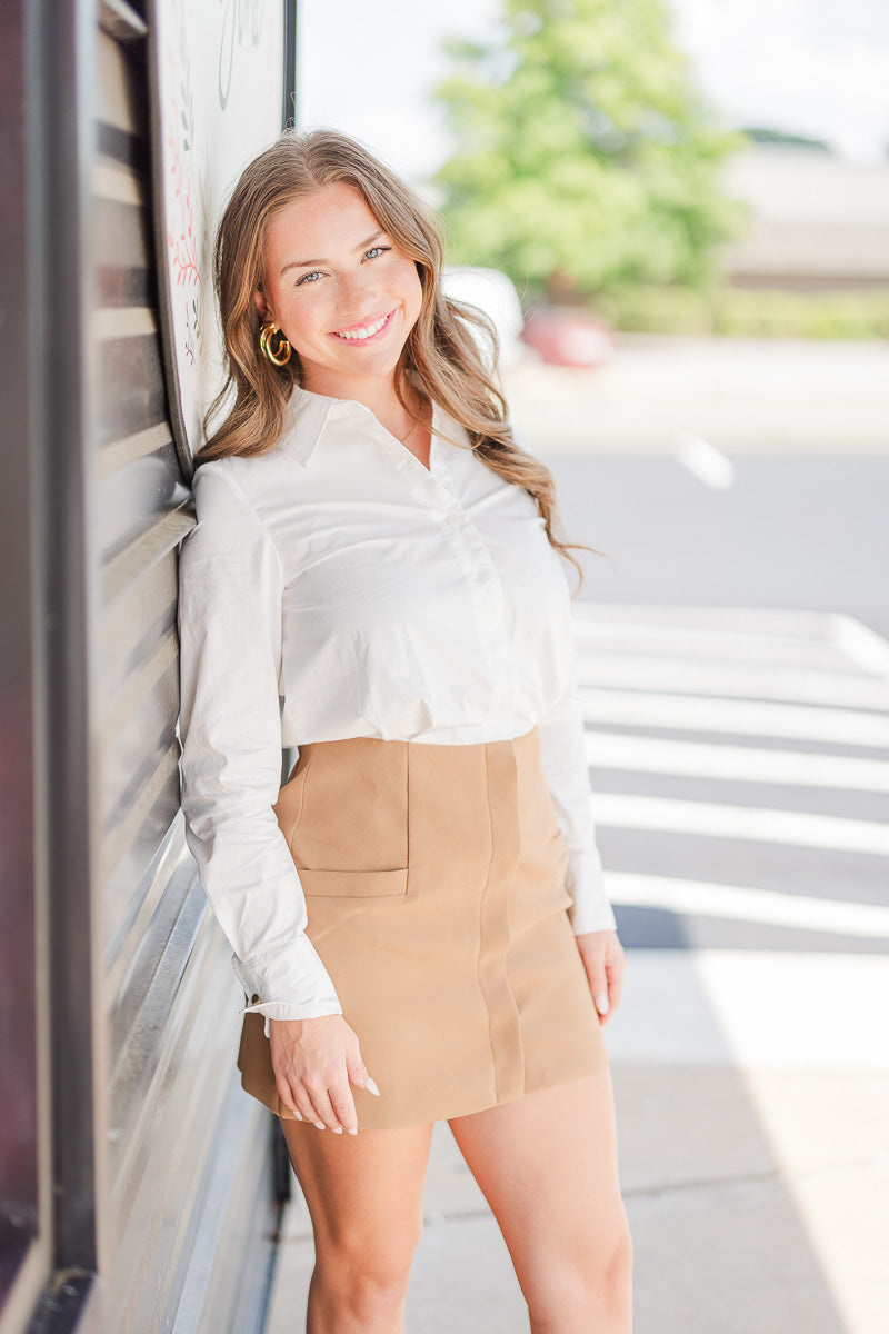 Ellie Mini Dress in Camel