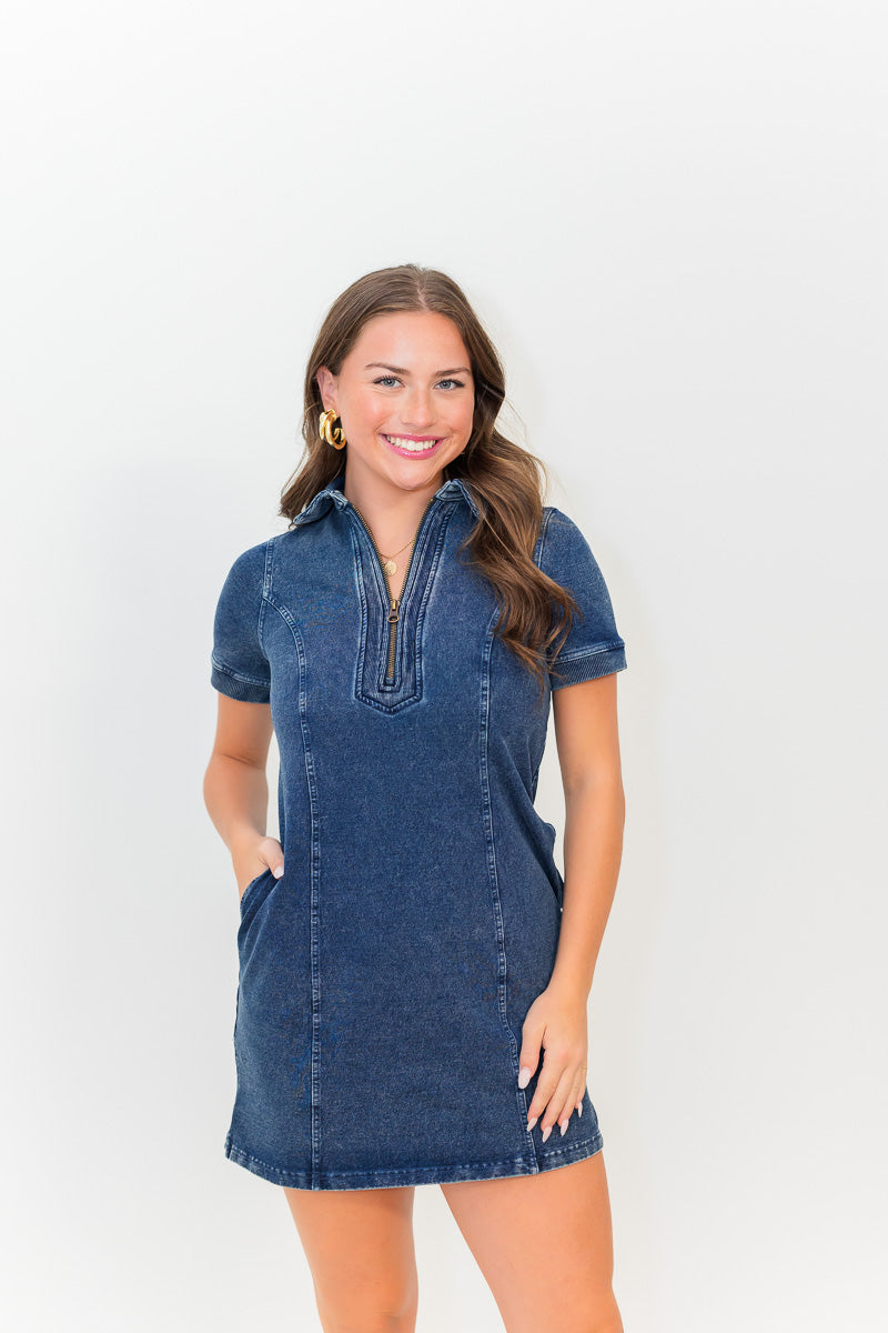 Thora Dress in Blue Denim