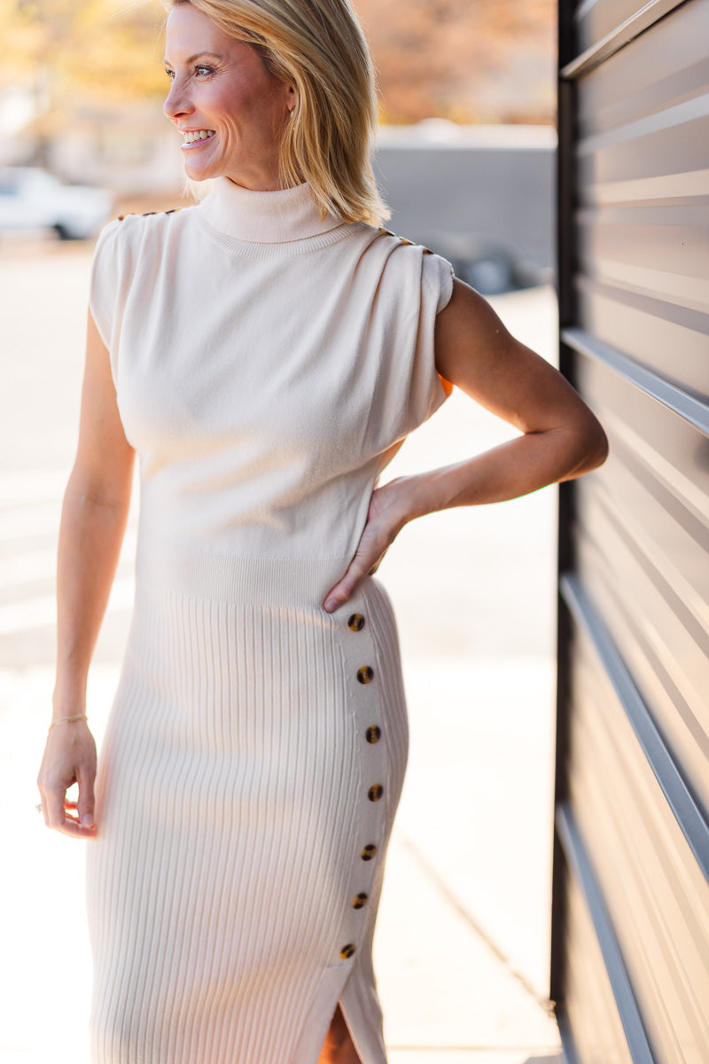 Amanda Turtleneck Midi Dress