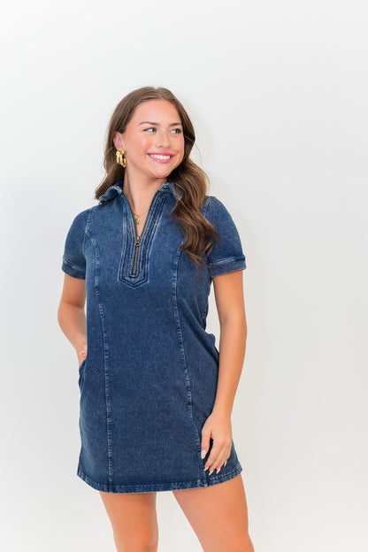 Thora Dress in Blue Denim