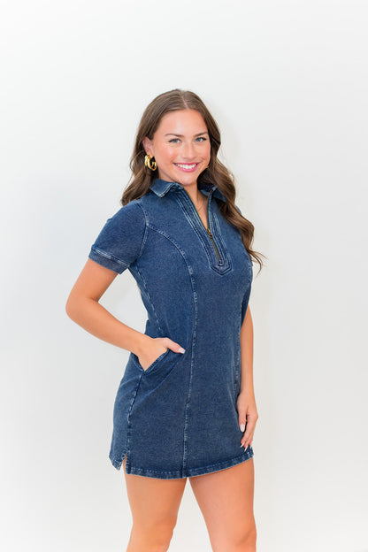 Thora Dress in Blue Denim