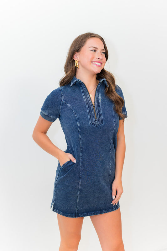 Thora Dress in Blue Denim