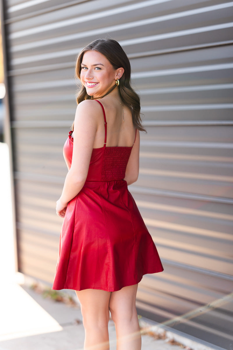 Ruby Cutout Mini Dress in Red