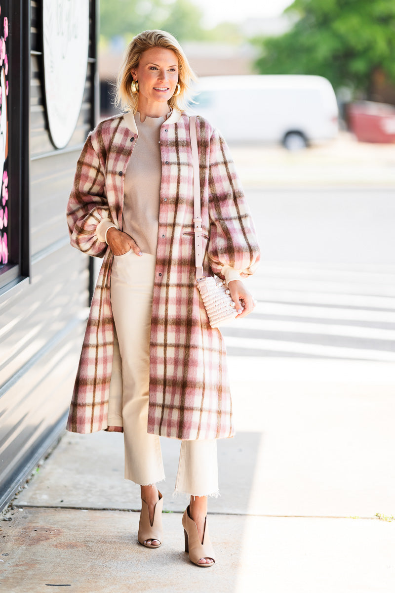 Cameron Coat in Blush Plaid