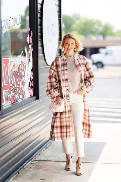 Cameron Coat in Blush Plaid