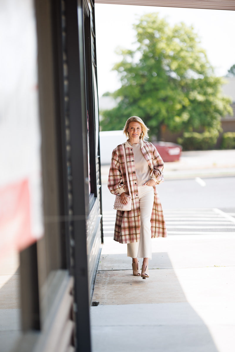 Cameron Coat in Blush Plaid