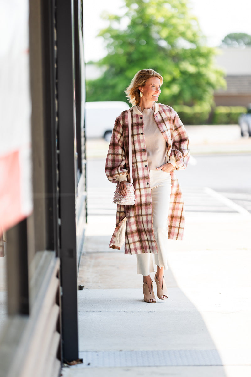 Cameron Coat in Blush Plaid