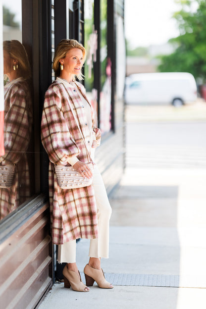 Cameron Coat in Blush Plaid